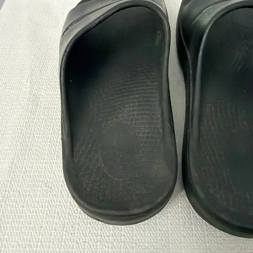 OOFOS OOahh Slides Mens Size 8 Black Recovery Slip On Sandals Comfort